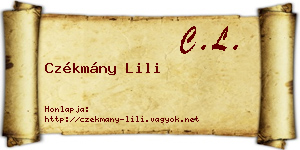 Czékmány Lili névjegykártya